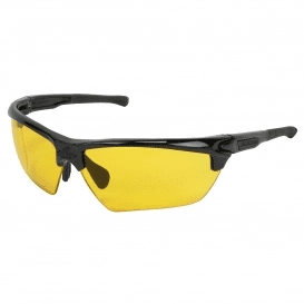 MCR Safety DM1334PF Dominator DM3 Amber Lens Black Frame Anti-Fog Safety Glasses