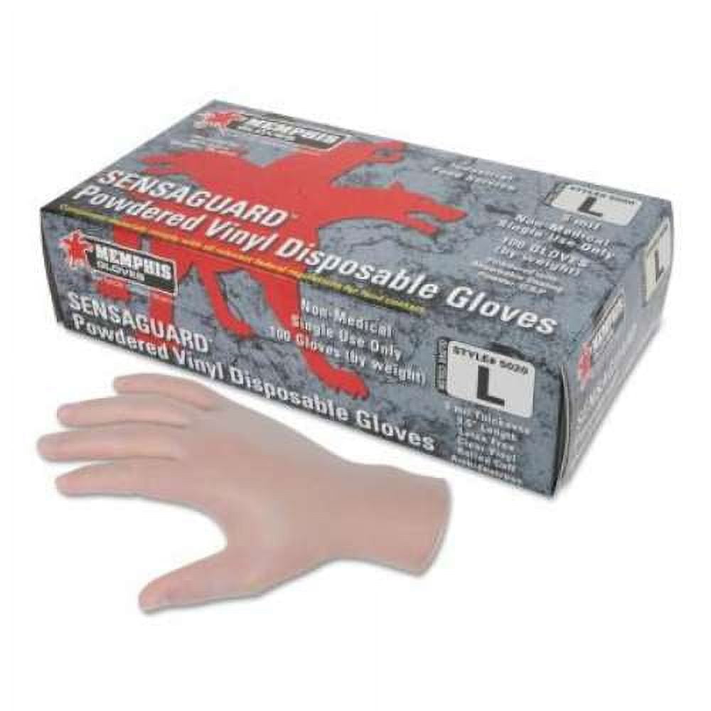 MCR Safety Disposable Vinyl Gloves, Gauntlet, Powdered, 5 mil, Medium 100 BOX (1275020M