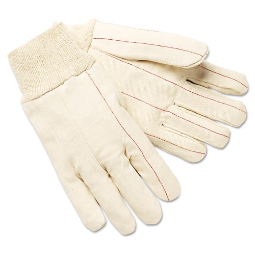 MCR Safety Double-Palm Hot Mill Gloves, Large, White, Knit-Wrist Cuff - 12 PR (127-9018C)