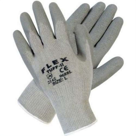 MCR Safety Flex Tuff-II Latex Coated Gloves, X-Large, Black/Gray - 1 Dozen (127-9688VXL)