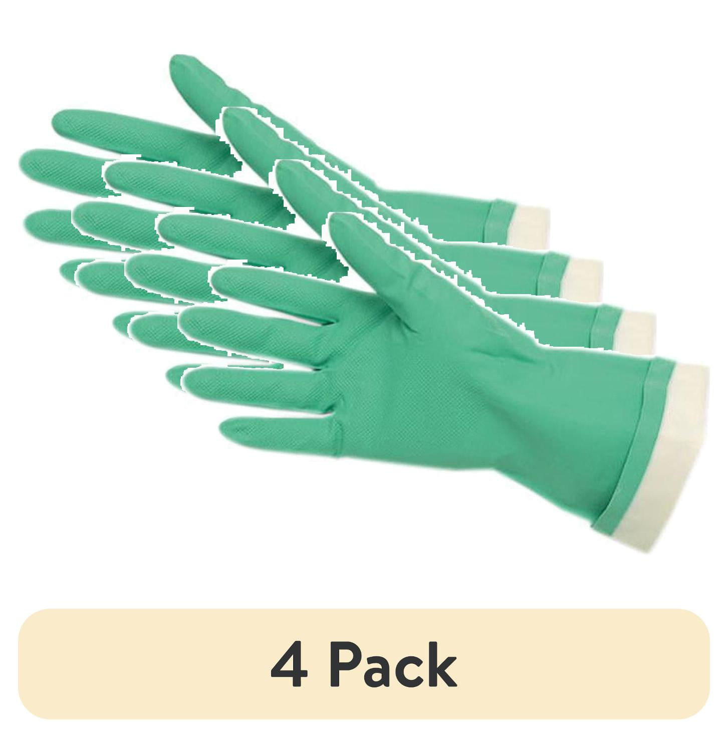 Flock-Lined Nitrile Gloves, One Size, Green, 12 Pairs Flock-Lined Nitrile Gloves, One Size, Green, 12 Pairs