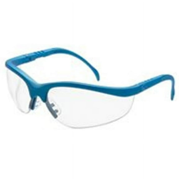 MCR Safety Klondike Eyewear, Black Frame, Light Blue Lens, 1/Each