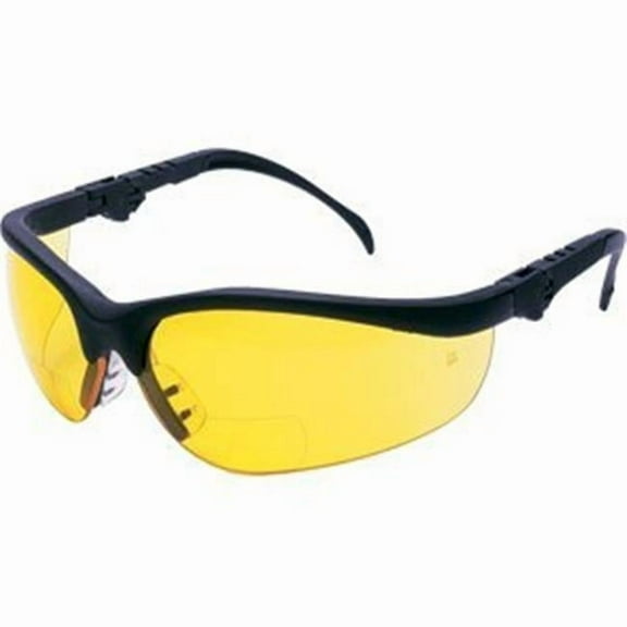 MCR Safety Klondike Protective Eyewear, Amber Lens, Duramass Hard Coat, Black Frame - 1 EA (135-KD114)