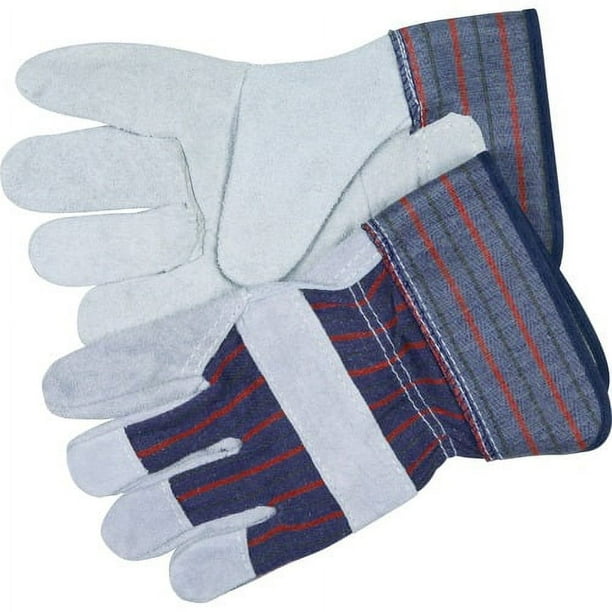 MCR Safety Leather Palm Economy Safety Gloves - X-Large Size - Blue - For Assembling, Construction, Landscape - 2 / Pair MCR Safety Leather Palm Economy Safety Gloves - X-Large Size - Blue - For Assembling, Construction, Landscape - 2 / Pair