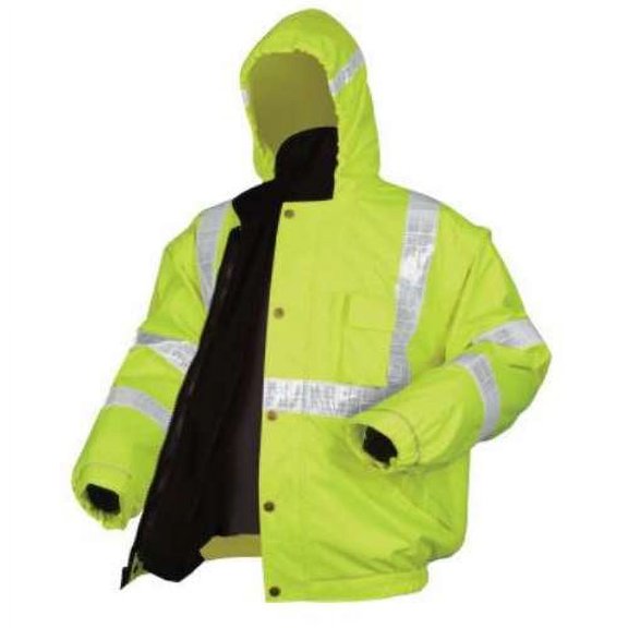 MCR Safety Luminator Bomber Plus Jackets, Large, Fluorescent Lime - 1 EA (611-BPCL3LL)