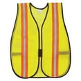 thumbnail image 1 of MCR Safety Mesh General Purpose Safety Vest - Reflective Strip, Lightweight - Visibility Protection - Mesh - Lime - 1 Each | Bundle of 5, 1 of 2