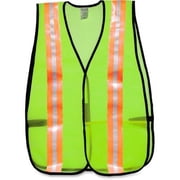 MCR Safety Mesh General Purpose Safety Vest Reflective Strip, Lightweight - Visibility Protection - Mesh - Lime - 1 Each