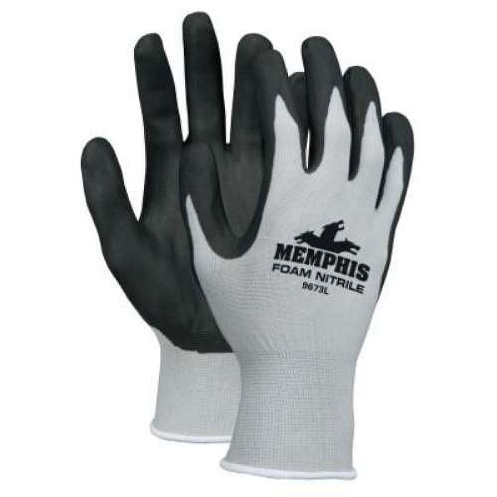 MCR Safety NXG Work Gloves, XSmall, Black/Gray 1 Dozen (1279673XS