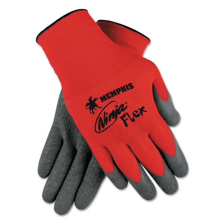 Ninja Flex Latex Coated Palm Gloves N9680L, Large, Red/Gray, Dozen Ninja Flex Latex Coated Palm Gloves N9680L, Large, Red/Gray, Dozen