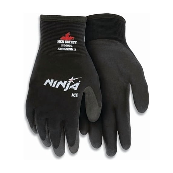 Ninja® Ice HPT® Palm/Fingertip Coated Insulated Work Gloves, Small, Black