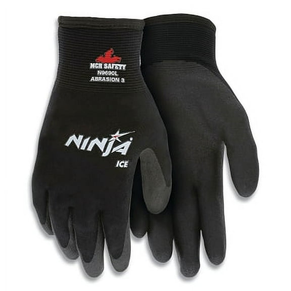 Ninja Ice HPT Palm/Fingertip Coated Insulated Work Gloves, Small, Black