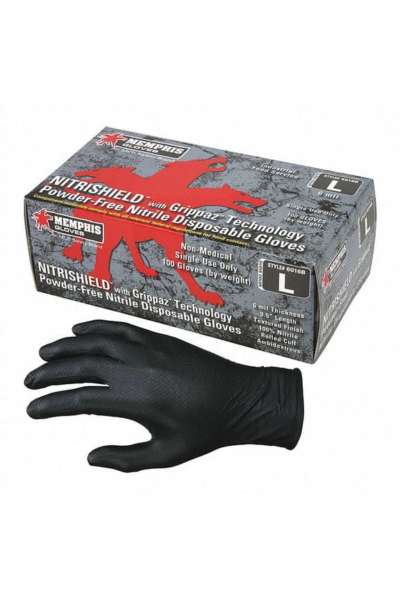 Mcr Disposable Gloves,Nitrile,M,PK100  6016BM