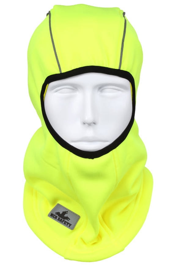 Polyester Fleece Lined Balaclava Fluorescent Lime With Reflective Bin