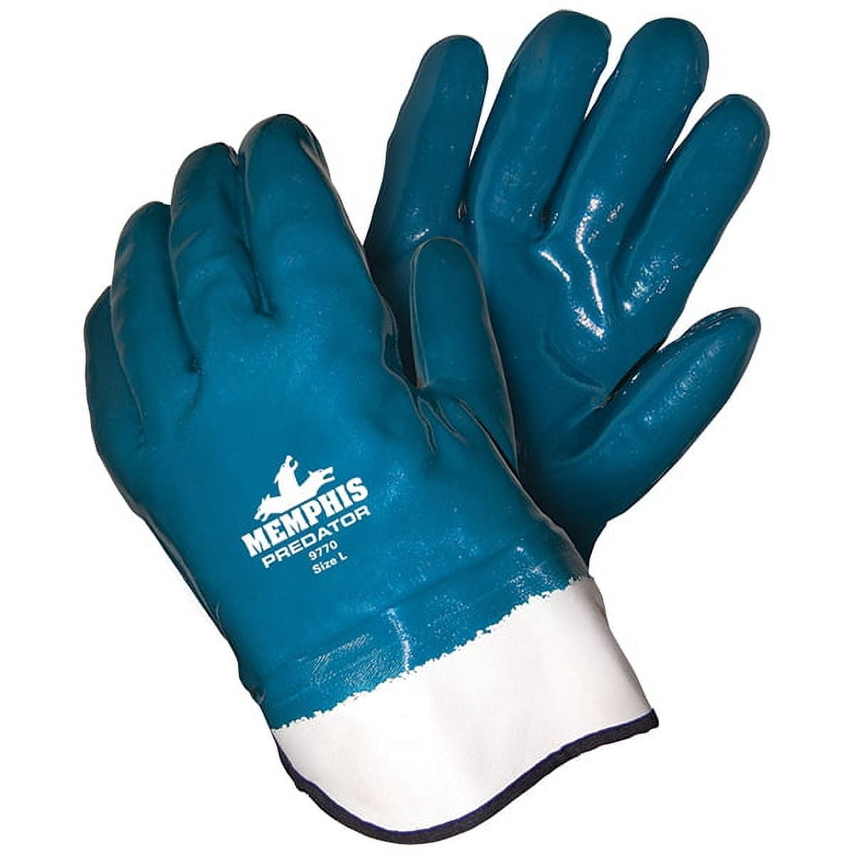 MCR Safety Predator Nitrile Coated Gloves - Rough Finish, Large, Blue (Pack Of 12)