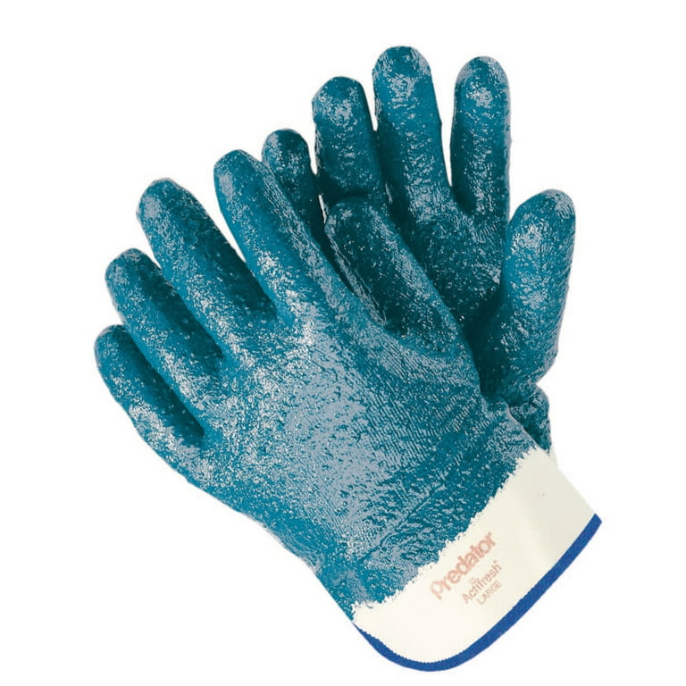 Predator Premium Nitrile-Coated Gloves, Blue/White, Large, 12 Pairs Predator Premium Nitrile-Coated Gloves, Blue/White, Large, 12 Pairs