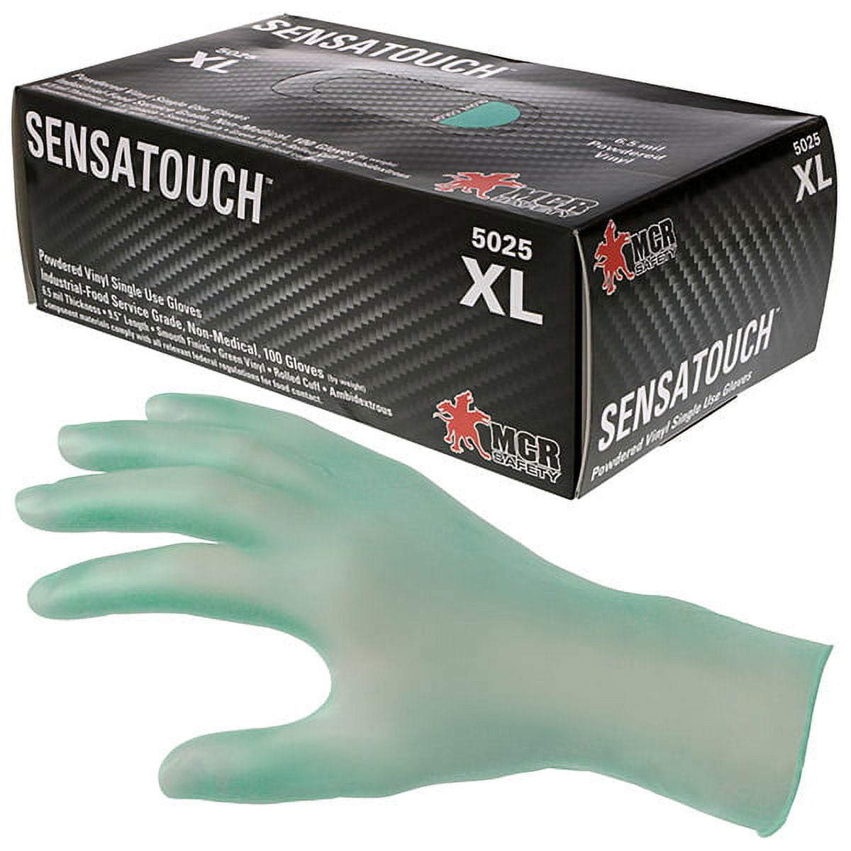 MCR Safety® SensaTouch™ Disposable Vinyl Gloves, Powdered, 6.5 mil