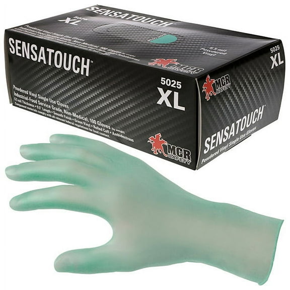 MCR Safety® SensaTouch™ Disposable Vinyl Gloves, Powdered, 6.5 mil, X-Large 100/Box 4Box/Case (4 Cases)