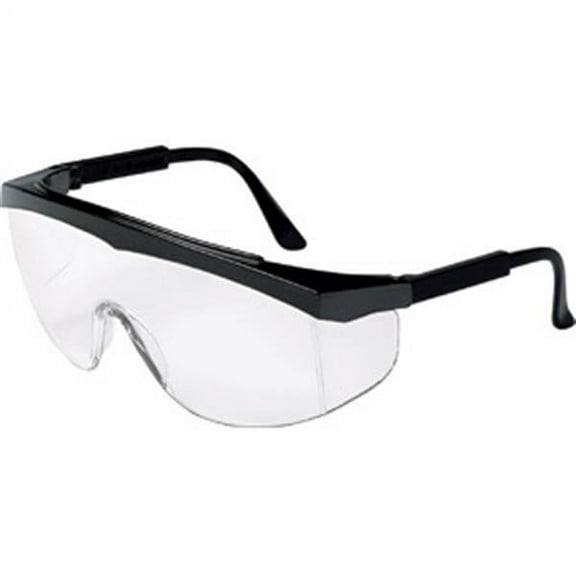 MCR Safety Stratos Eyewear, Black Frame, Clear Lens (125 Units)