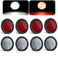 MCRESOAR 8PCS 4 Inch MMF7 Round Led Trailer Tail Lights 24 LED