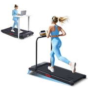 MCRG Portable Small Walking Pad Treadmill with Handrail, 3.0 HP Electric Mini Under Desk Treadmill for Home Workout, Speed 0.6 7.6 MPH, 350 LBS Weight Capacity