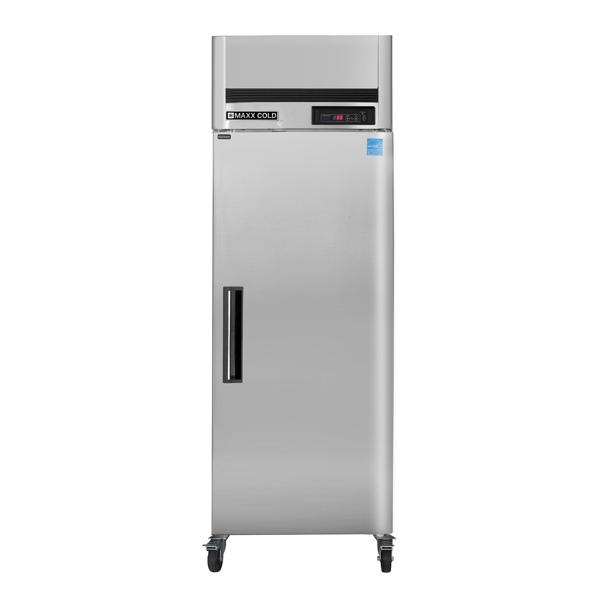 Maxx Cold Single Door Reach-In Refrigerator Top Mount, 27", 23 cu. ft. Storage Capacity, Energy Star Rated, in Stainless Steel (MCRT-23FDHC)