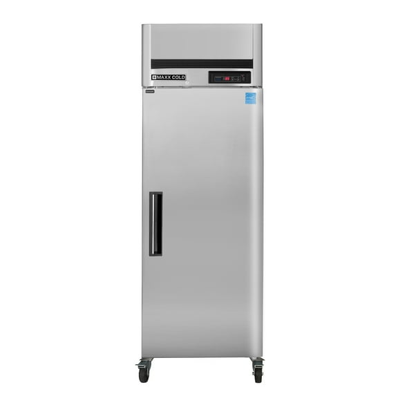 Maxx Cold Single Door Reach-In Refrigerator Top Mount, 27", 23 cu. ft. Storage Capacity, Energy Star Rated, in Stainless Steel (MCRT-23FDHC)