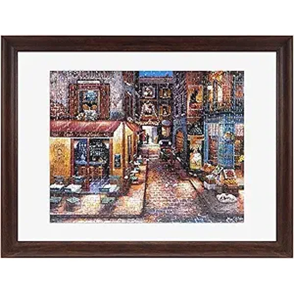 MCS 14.25x19.25 Puzzle Frame, Walnut Woodgrain Frame for Finished Puzzles, Vertical & Horizontal Wall-Mounted Picture Frame for Puzzle Display & Preservation (1-Pack)