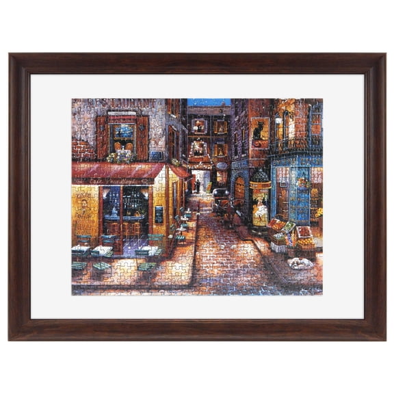 MCS 14.25x19.25 Puzzle Frame, Walnut Woodgrain Frame for Finished Puzzles, Vertical & Horizontal Wall-Mounted Picture Frame for Puzzle Display & Preservation (1-Pack)
