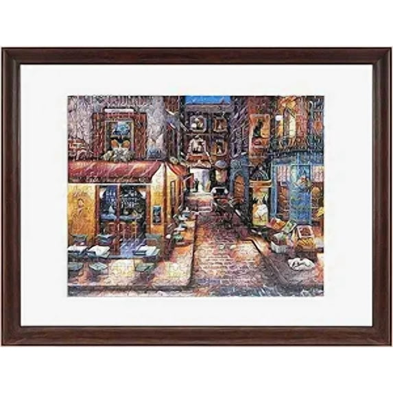 MCS 18x24 Puzzle Frame, Walnut Frame for Finished Puzzles, Vertical & Horizontal Wall-Mounted Large Picture Frame for Puzzle Display & Preservation (1-Pack)