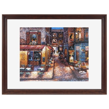 MCS 18x24 Puzzle Frame, Walnut Frame for Finished Puzzles, Vertical & Horizontal Wall-Mounted Large Picture Frame for Puzzle Display & Preservation (1-Pack)