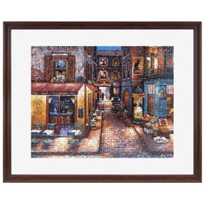MCS 24x30 Puzzle Frame, Walnut Woodgrain Frame for Finished Puzzles, Vertical & Horizontal Wall-Mounted Large Picture Frame for Puzzle Display & Preservation (1-Pack)