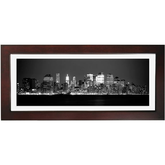 The original FLOAT  u and  u  DOUBLE-SIDED walnut stain 13x5one-half inch frame - PANORAMIC - 4x12