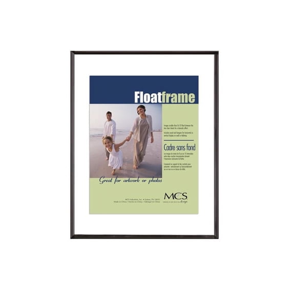 MCS 5x7" Original Plastic Float Frame with a 1/4" Width Molding for a 4x6" Photograph, Black