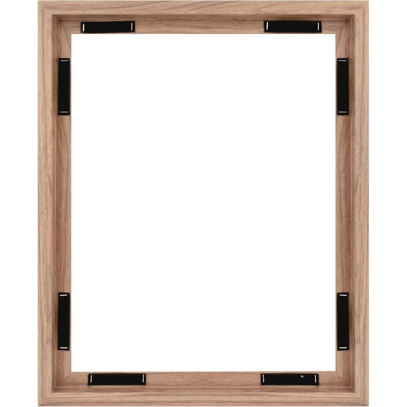 MCS Canvas Float Frames,16x20 Walnut Woodgrain Frame for Finished Canvases, Vertical & Horizontal Wall Hanging Large Frame with Adhesive for Canvas Paintings (1-Pack)