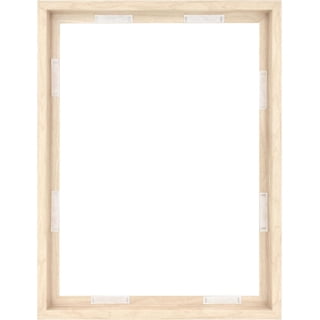MCS Canvas Float Frames 18x24 Frame, Natural Woodgrain for Finished Canvases, Vertical & Horizontal Wall Hanging Large with Adhesive for Canvas Paintings (1-Pack)