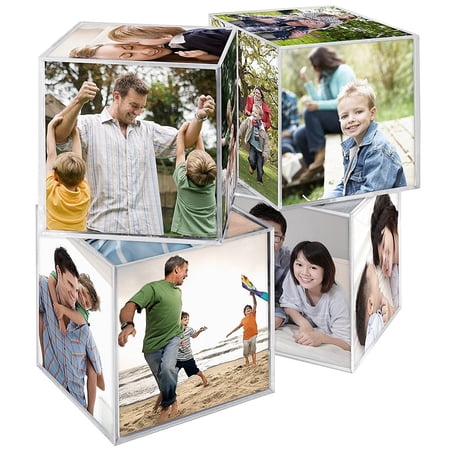 MCS Clear Plastic 6- Sided Photo Cube (4 Pack)