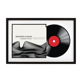 MCS Double Matte Record Album Frame, 16.5x25 Record Frame, Black Frame for LP Vinyl Record & Jacket Display with Black Matting (1-Pack)
