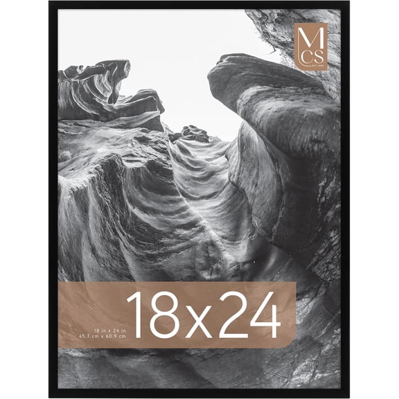 MCS Everline Collection 18x24 Poster Frame Black, Vertical & Horizontal Wall Hanging Large Picture Frame for Photos, Posters & Art Prints (1-Pack)
