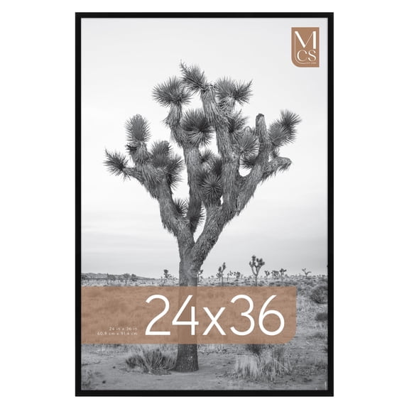 MCS Everline Collection 24x36 Poster Frame Black, Vertical & Horizontal Wall Hanging Large Picture Frame for Photos, Posters & Art Prints (1-Pack)