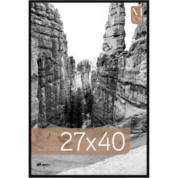 MCS Everline Movie Poster Frame 27x40 Black, Vertical & Horizontal Wall Hanging Large Picture Frame for Photos, Artwork & Custom Posters (1-Pack)