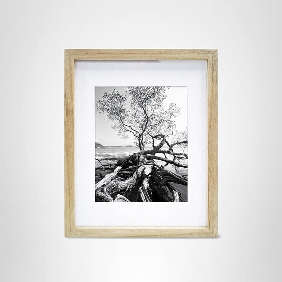 MCS Canvas Float Frames 11x14 Frame, Natural Woodgrain for Finished Canvases, Vertical & Horizontal Wall Hanging Large with Adhesive for Canvas Paintings (1-Pack)