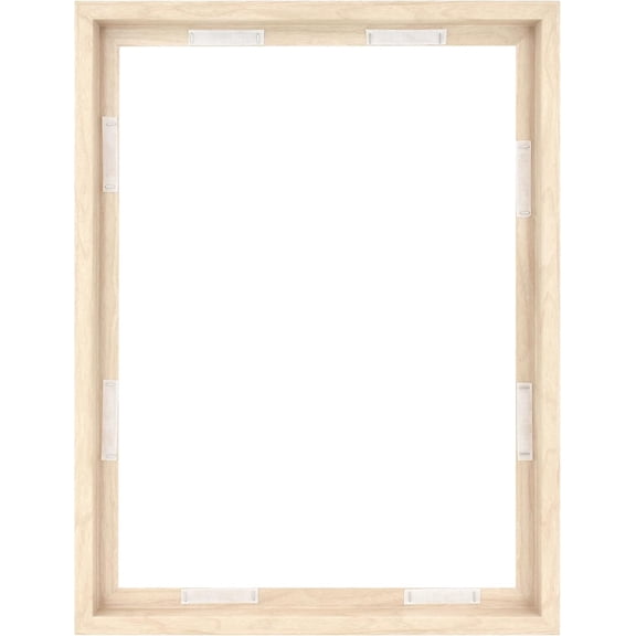MCS Canvas Float Frames 18x24 Frame, Natural Woodgrain for Finished Canvases, Vertical & Horizontal Wall Hanging Large with Adhesive for Canvas Paintings (1-Pack)
