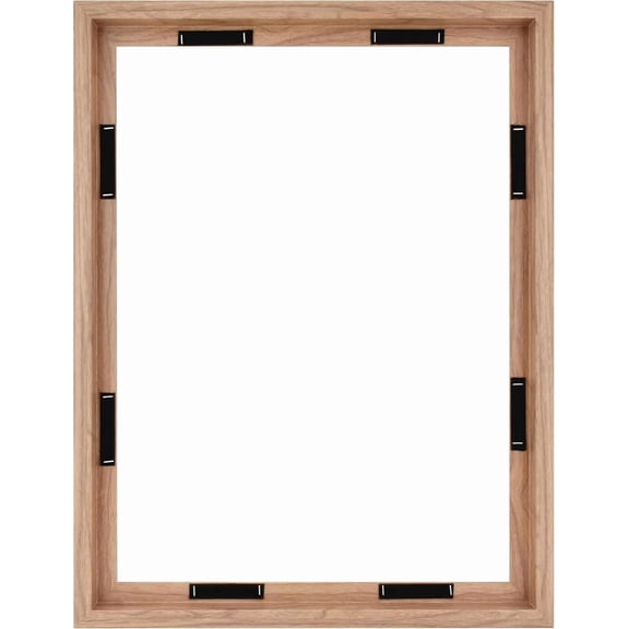 MCS Canvas Float Frames 24x30 Frame, Walnut Wood Grain for Finished Canvases, Vertical & Horizontal Wall Hanging Large with Adhesive for Canvas Paintings (1-Pack)