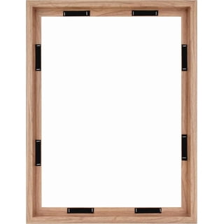 MCS Canvas Float Frames 24x30 Frame, Walnut Wood Grain for Finished Canvases, Vertical & Horizontal Wall Hanging Large with Adhesive for Canvas Paintings (1-Pack)
