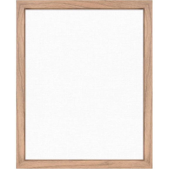 MCS Floating Frame with Canvas Included, Art Frames for Canvas Paintings with Adhesive Fasteners and Hanging Hardware, Walnut Woodgrain, 11 x 14 Inch