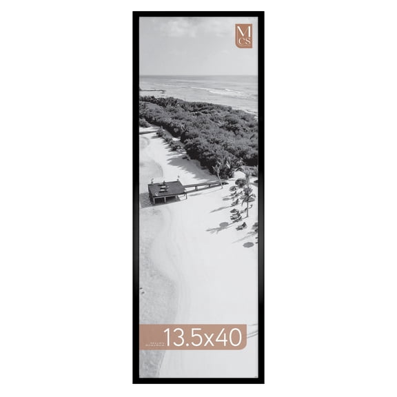 MCS Foundation 13.5x40 Poster Frame Traditional Black, Vertical & Horizontal Wall Hanging Large Picture Frame for Photos, Panoramics, Posters & Art Prints (1-Pack)