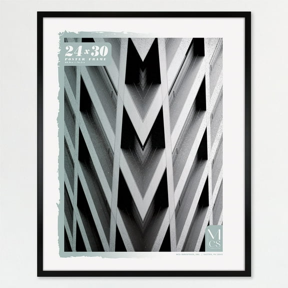 MCS Foundation 24x30 Poster Frame Traditional Black, Vertical & Horizontal Wall Hanging Large Picture Frame for Photos, Posters & Art Prints (1-Pack)