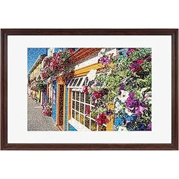 MCS 20x30 Puzzle Frame, Walnut Woodgrain Frame for Finished Puzzles, Vertical & Horizontal Wall-Mounted Large Picture Frame for Puzzle Display & Preservation (1-Pack)