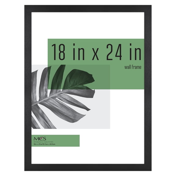 MCS Studio Gallery 18x24 Poster Frame Black Woodgrain, Vertical & Horizontal Wall Hanging Large Picture Frame for Photos, Posters & Art Prints (2-Pack)