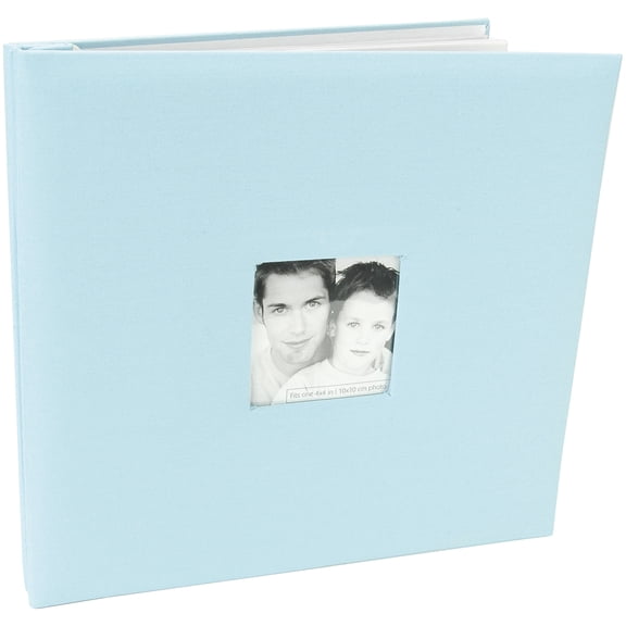 MBI Fashion Fabric Post Bound Album W/Window 12""X12""-Sky Blue